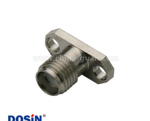 sma射頻同軸連接器母頭直式法蘭盤2孔