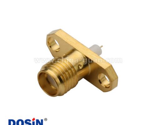 sma射頻同軸鍍金法蘭2孔直式母頭