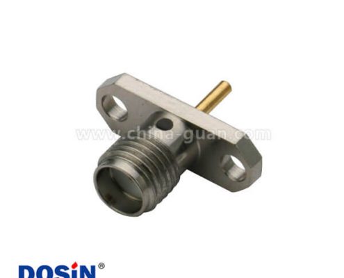 sma射頻同軸2孔法蘭盤座直式連接器母頭