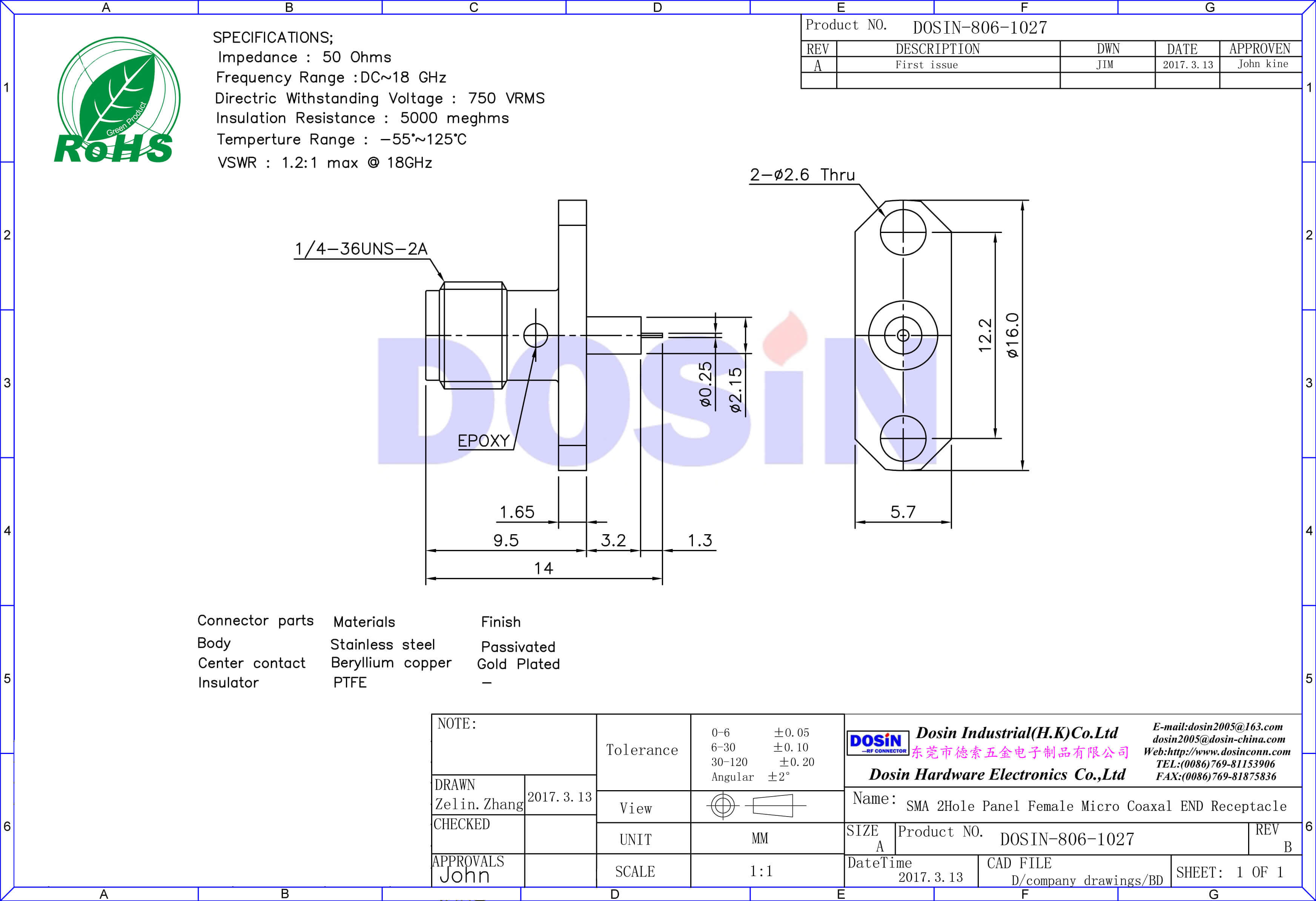 sma直式法蘭盤射頻同軸連接器有線電視頭母頭