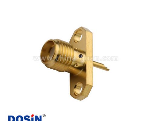 sma母頭2孔法蘭盤(pán)直式鍍金焊接同軸連接器