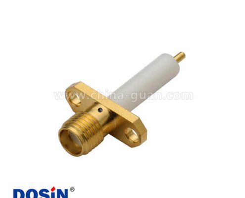 sma標(biāo)準(zhǔn)母頭小型2孔法蘭盤同軸連接器面板安裝