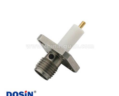 SMA連接器直式母頭延長(zhǎng)鐵氟龍法蘭盤(pán)4孔面板安裝同軸視頻