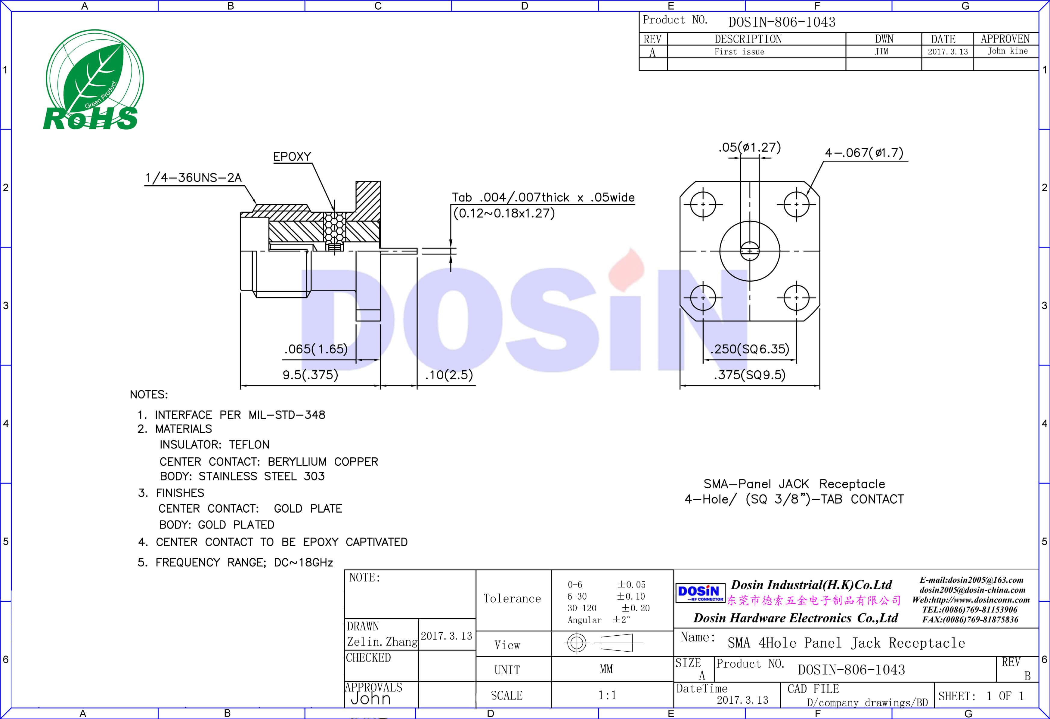 SMA連接器直式母頭4孔法蘭盤樹(shù)脂灌膠SMA面板安裝板端同軸音頻