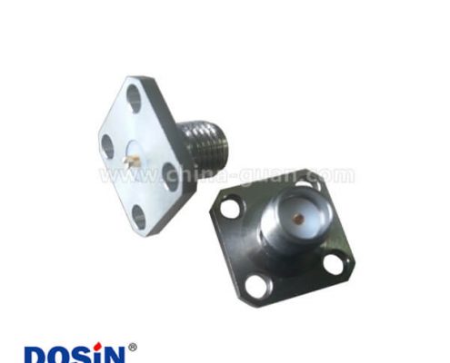 SMA母頭方形法蘭盤(pán)4孔樹(shù)脂灌膠面板安裝同軸音頻接頭