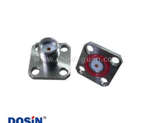 SMA防水連接器樹脂灌膠四孔法蘭盤直式母頭面板安裝有線電視頭