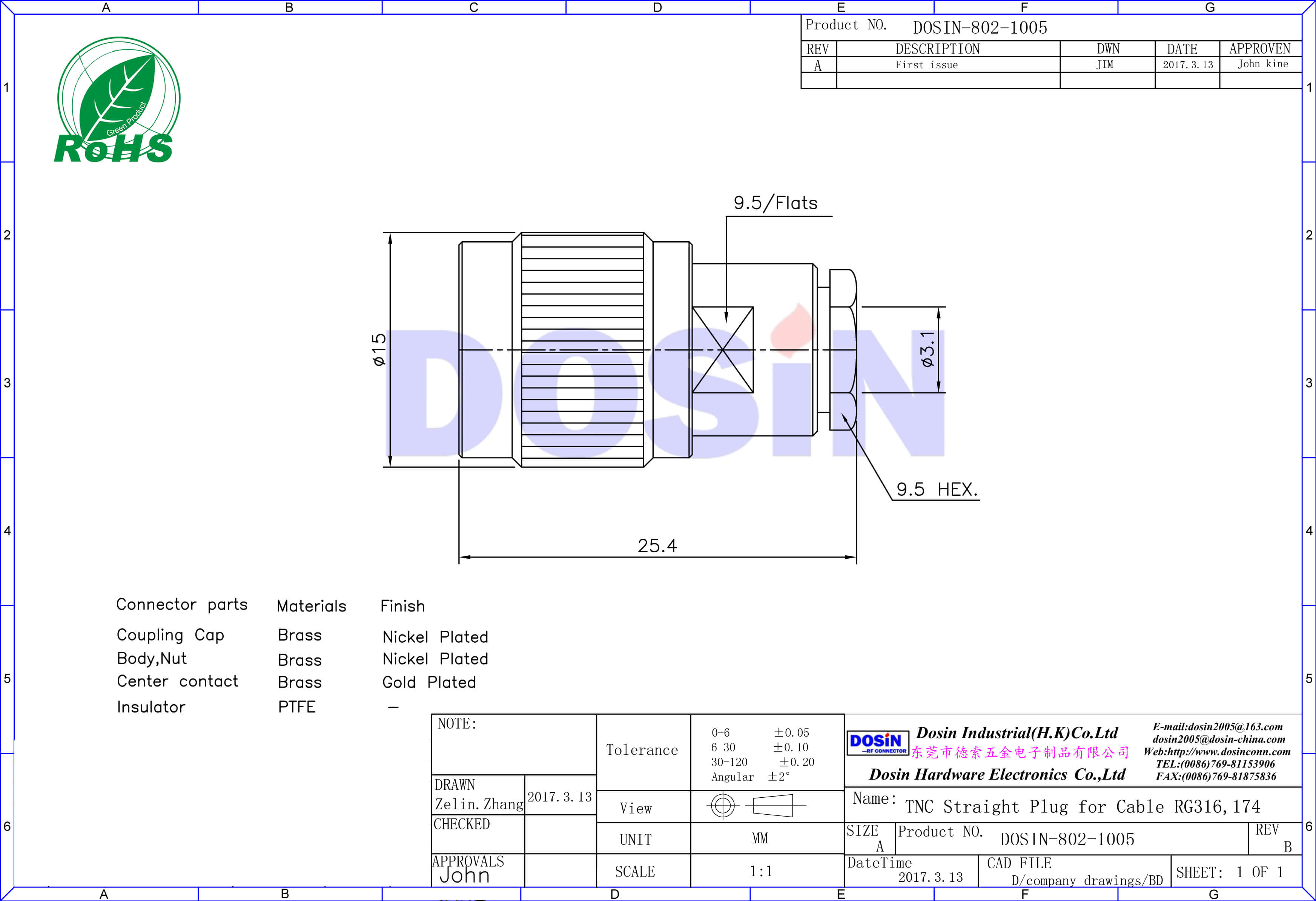 tnc公頭連接器螺母鎖緊線纜RG316,174有線電視插頭
