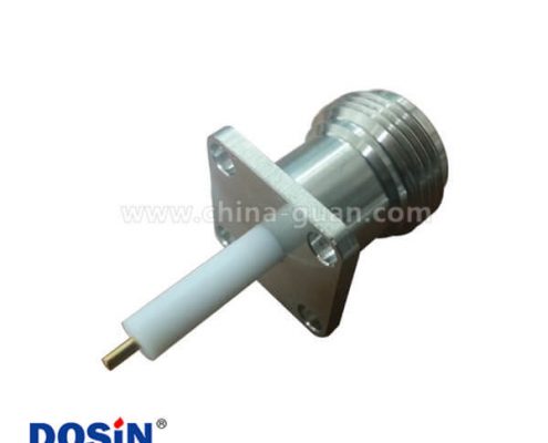 n型射頻同軸連接器樹脂灌膠直頭帶4孔方板法蘭接頭