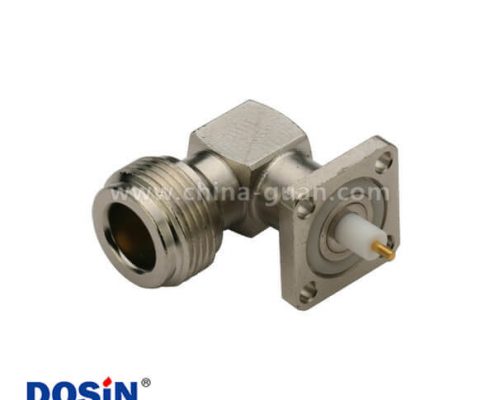 n頭射頻同軸連接器母頭帶法蘭方板電視接頭彎式