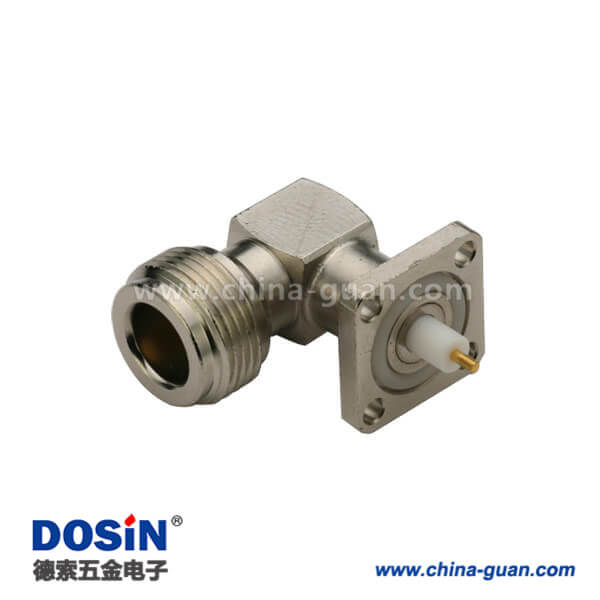 n頭射頻同軸連接器母頭帶法蘭方板電視接頭彎式