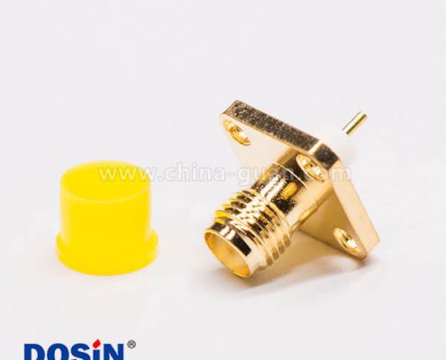 SMA母頭面板安裝帶方形四孔法蘭