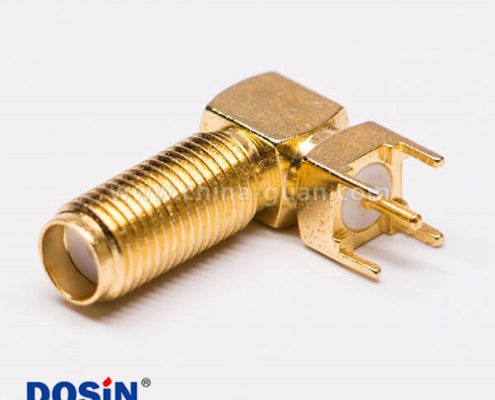 SMA連接器90度接PCB板端穿墻式SMA母接頭