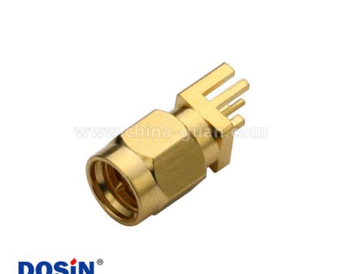 SMA板緣卡板式公頭180度插頭鍍金接PCB板