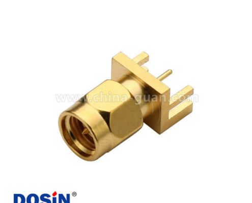 SMA卡板式鍍金直式公頭插座PCB射頻連接器