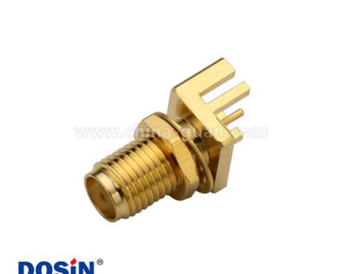 SMA鍍金母座前鎖穿墻式接1.60mm電路板直插 PCB卡板式