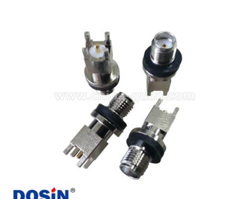 SMA直插式母頭穿孔鍍鎳帶EMI襯墊SMApcb連接器