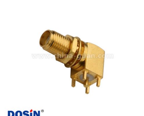 SMApcb接板彎頭穿墻式母頭連接器SMA接頭