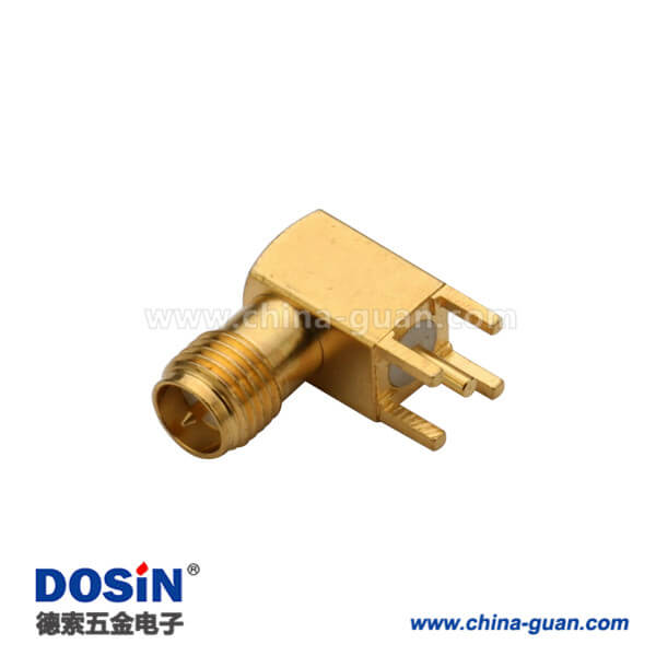 DOSIN-806-1087 SMA接頭90度彎式板端母頭接pcb音頻插座
