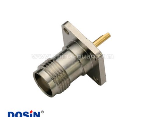 tnc直式母頭焊接法蘭式4孔方形面板安裝連接器