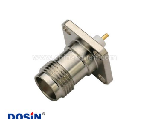 tnc射頻同軸連接器直式焊接母頭法蘭式4孔方形安裝盤