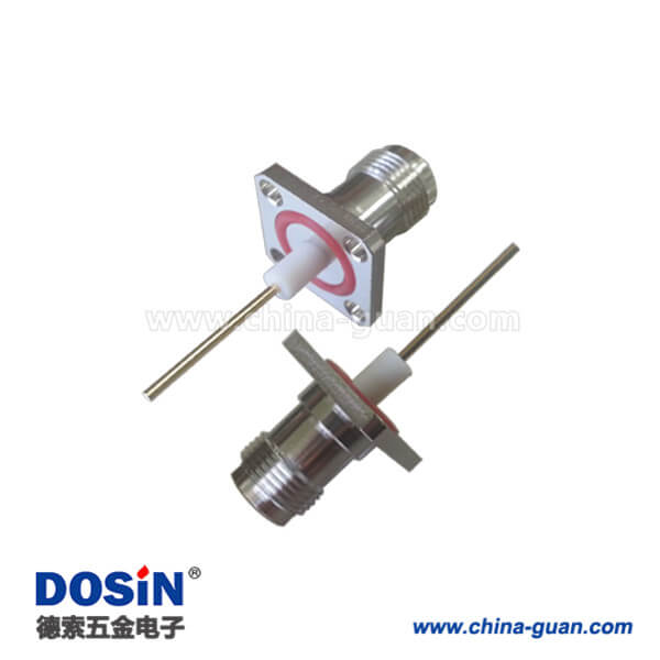 tnc射頻同軸連接器法蘭盤4孔面板安裝直式母頭