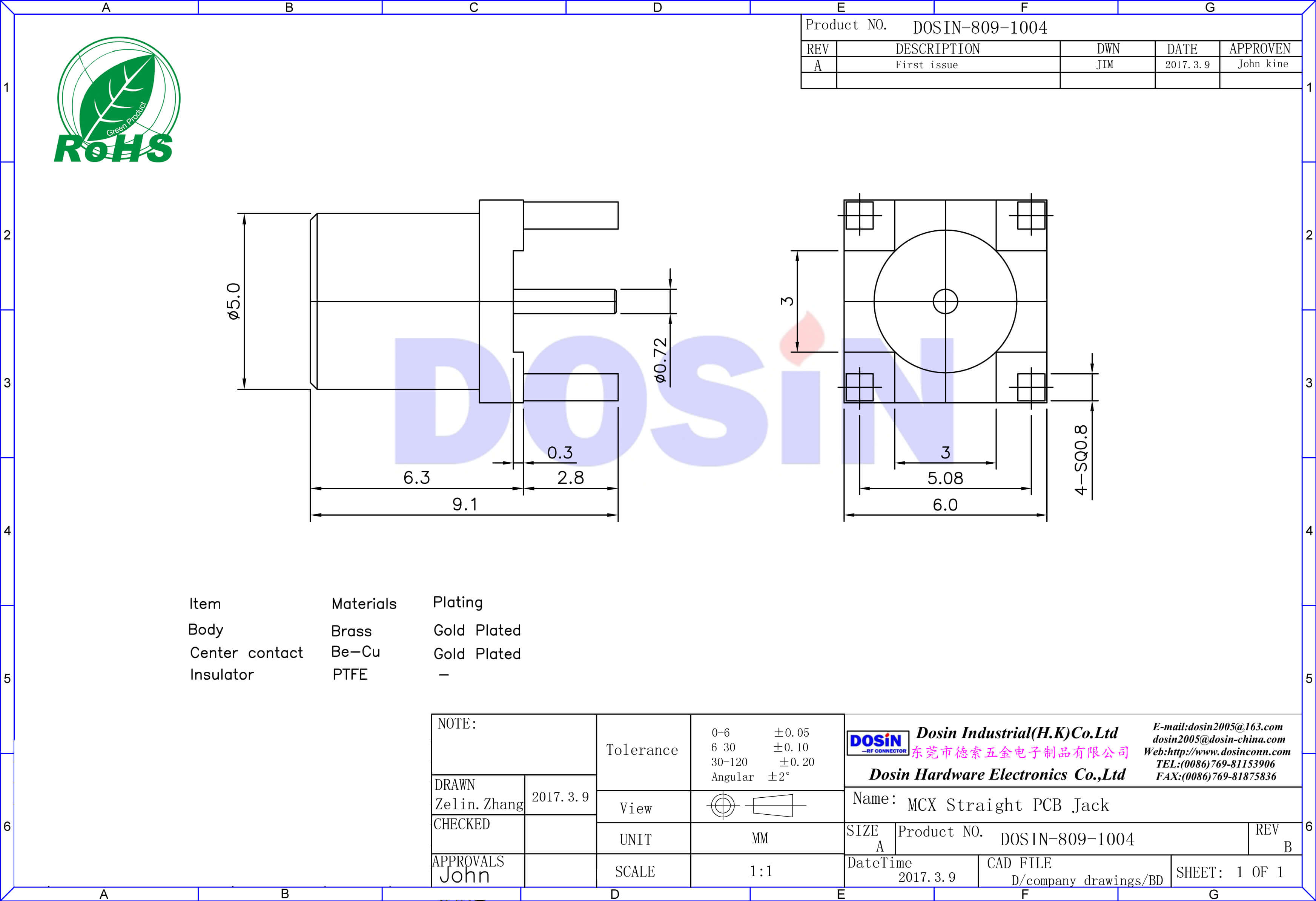 mcx直插式鍍金面板安裝母頭優(yōu)質射頻同軸連接器
