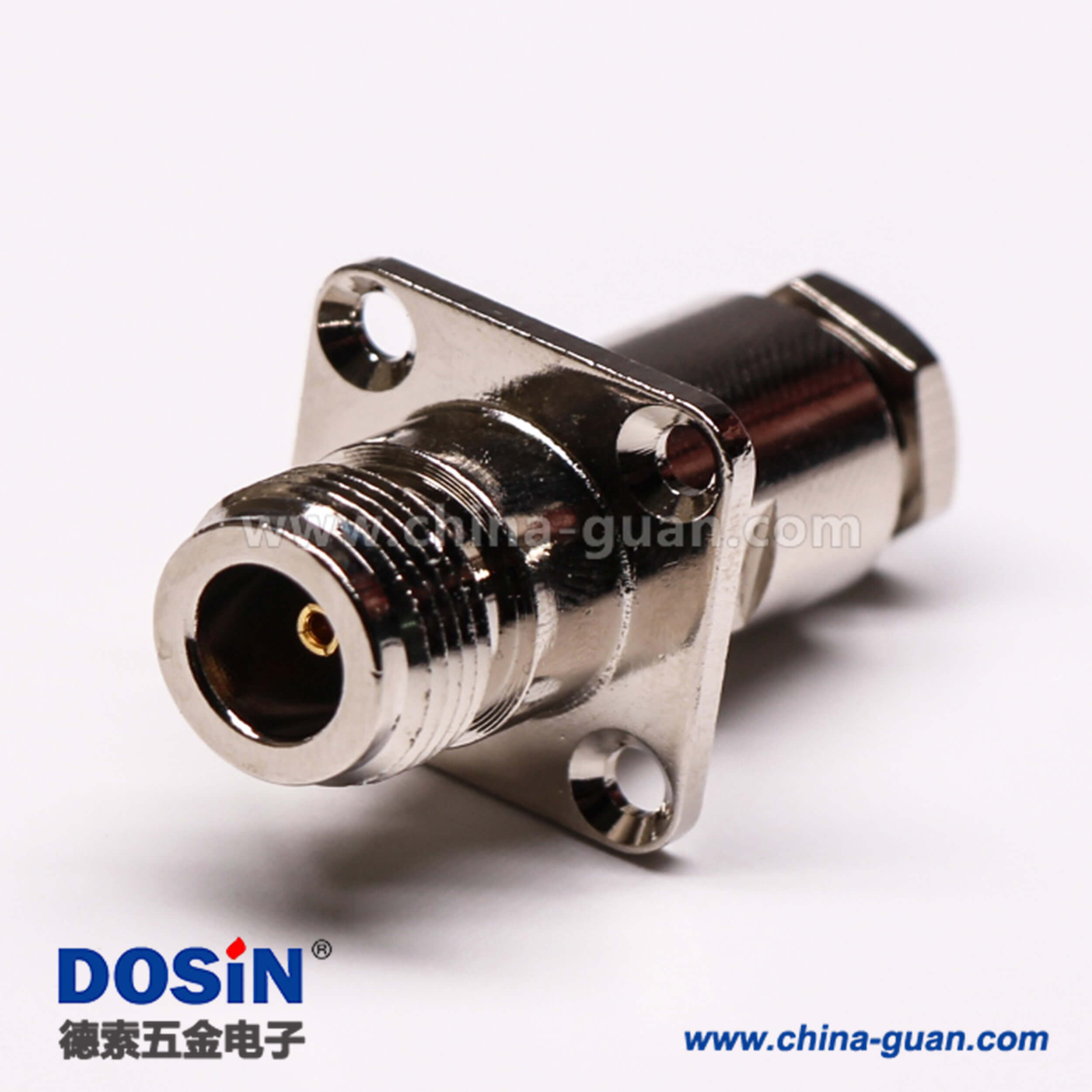 N型母頭直式四孔法蘭螺母鎖緊接式接線