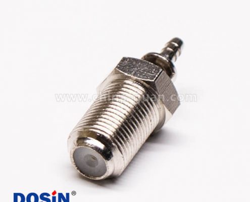 f型壓接式連接器母頭穿墻同軸線纜接RG316