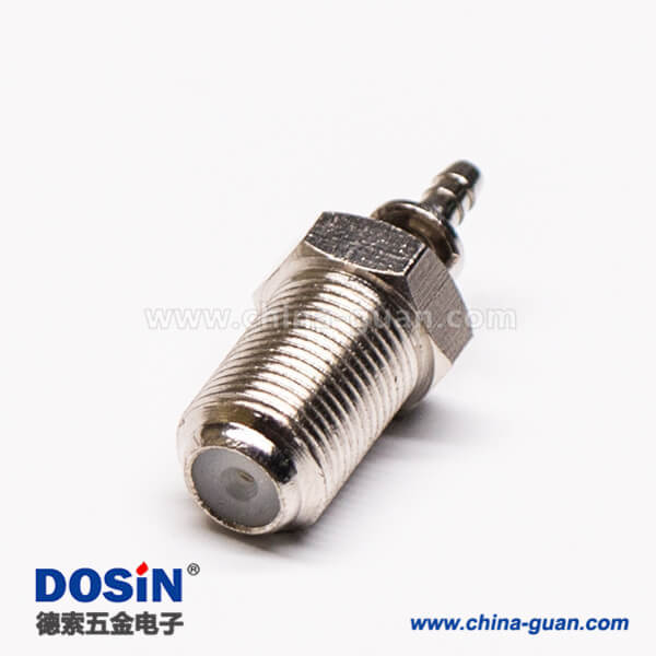 f型壓接式連接器母頭穿墻同軸線(xiàn)纜接RG316