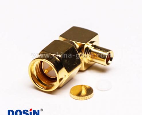 SMA公頭射頻線90度鍍金焊接同軸線纜