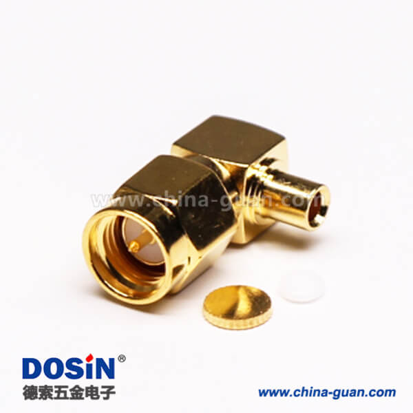 SMA公頭射頻線90度鍍金焊接同軸線纜