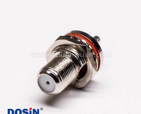 f母頭視頻接頭防水直式穿墻壓接式PCB板端