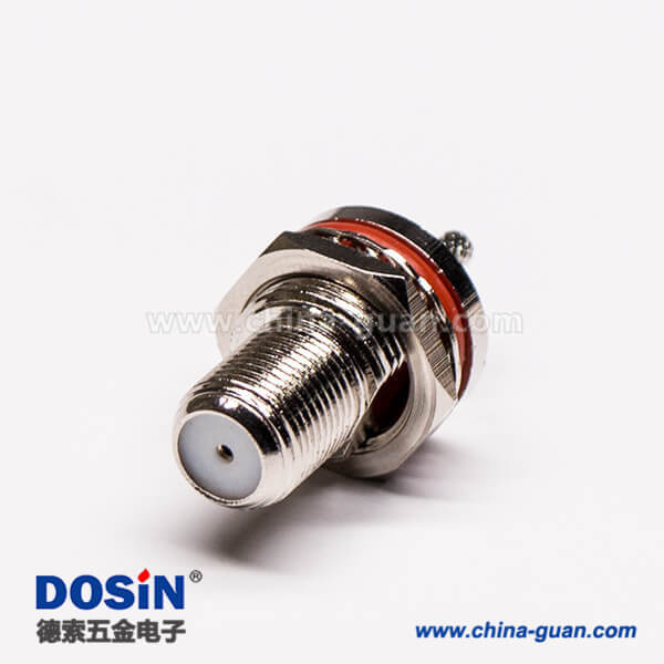 f母頭視頻接頭防水直式穿墻壓接式PCB板端