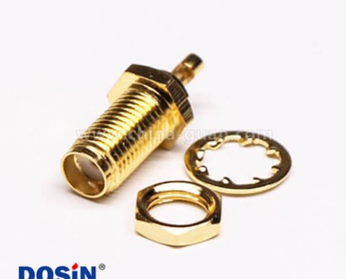 SMA直母座射頻連接器前鎖穿墻開天窗焊接