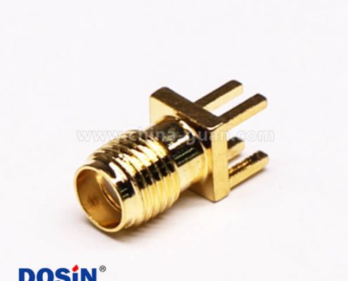 SMA母頭直插連接器螺紋連接插板接PCB板