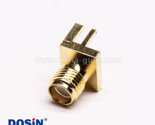 SMA型直式母頭接PCB板邊緣卡板式