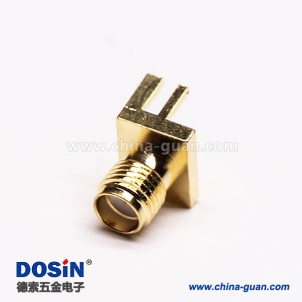 SMA型直式母頭接PCB板邊緣卡板式