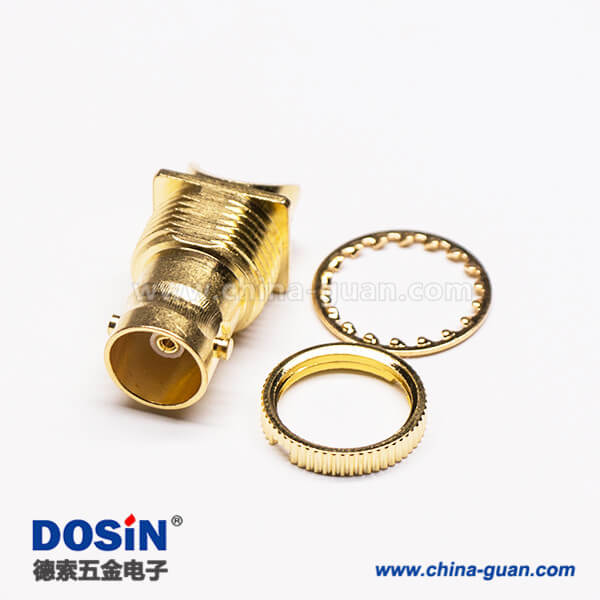 bnc鍍金母頭直式邊緣卡板接PCB板