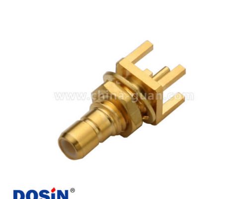 smb母頭鍍金穿墻接pcb板連接器