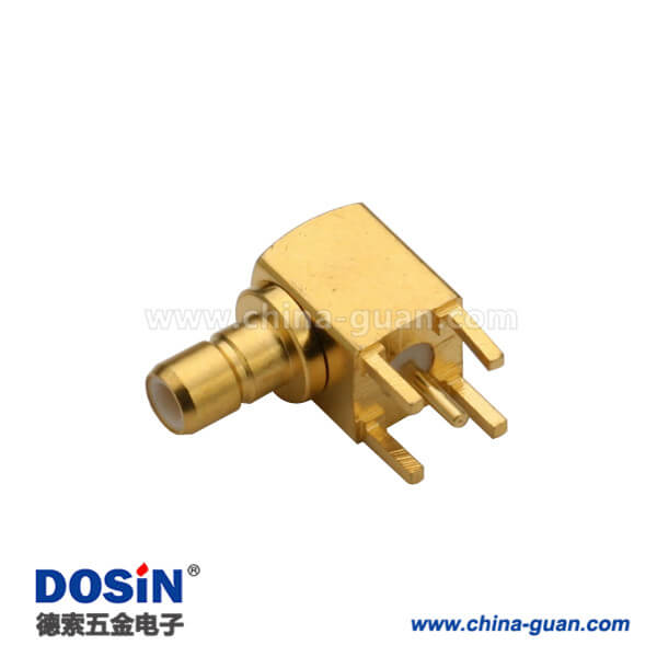 smb彎插鍍金母頭接pcb板電子連接器
