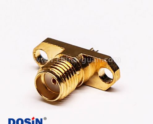 SMA接頭帶法蘭母頭直式焊接同軸線纜