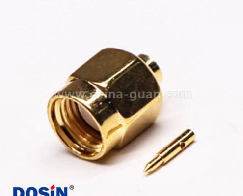 SMA直公頭180度射頻同軸連接器鍍金焊接接線