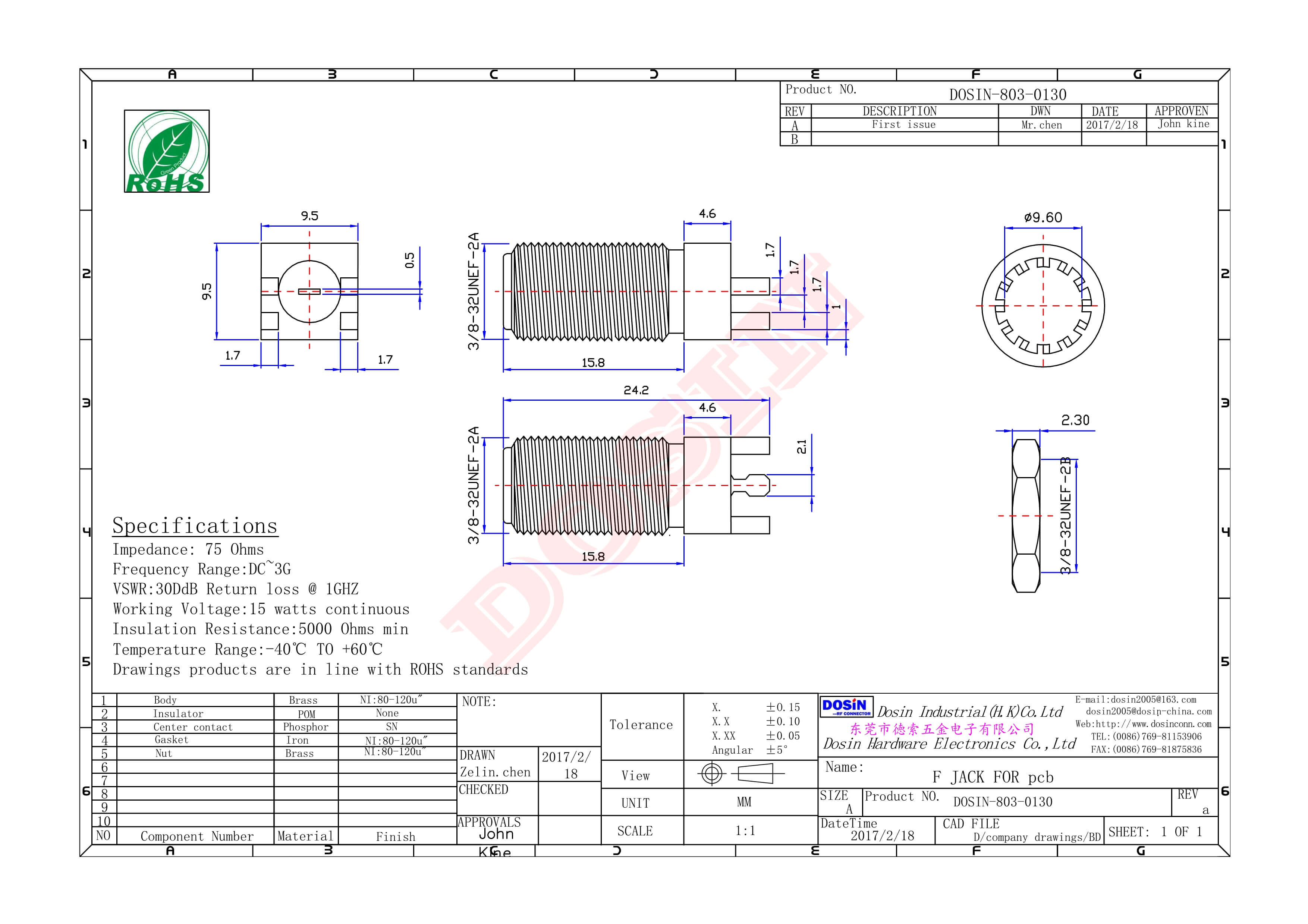 f型帶牙快速接頭母頭直式卡板接PCB
