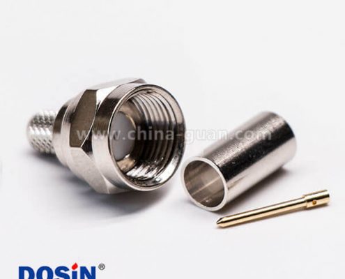 英制F公頭公針接RG58直式同軸線纜壓接式