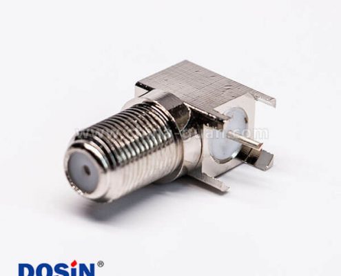 F母連接器90度接PCB板穿墻同軸連接器