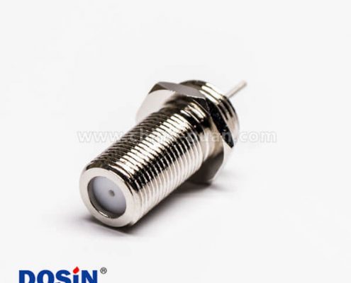 F頭連接器母頭插座直式穿墻面板安裝