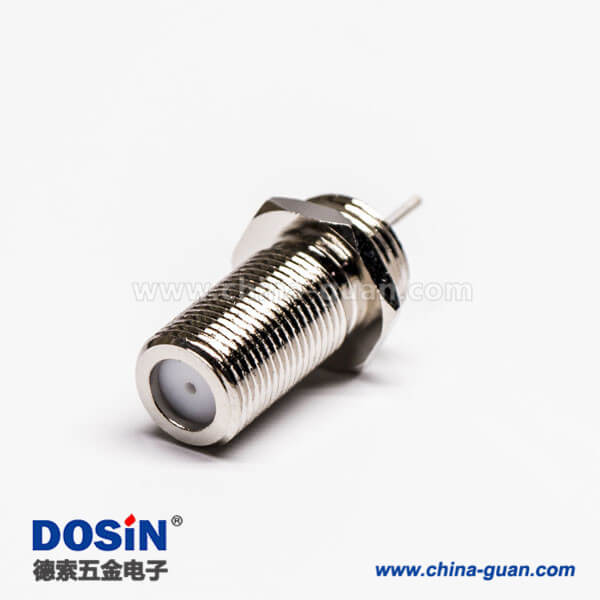 F頭連接器母頭插座直式穿墻面板安裝