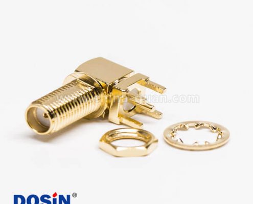 SMA型90度四腳插座母頭接PCB板