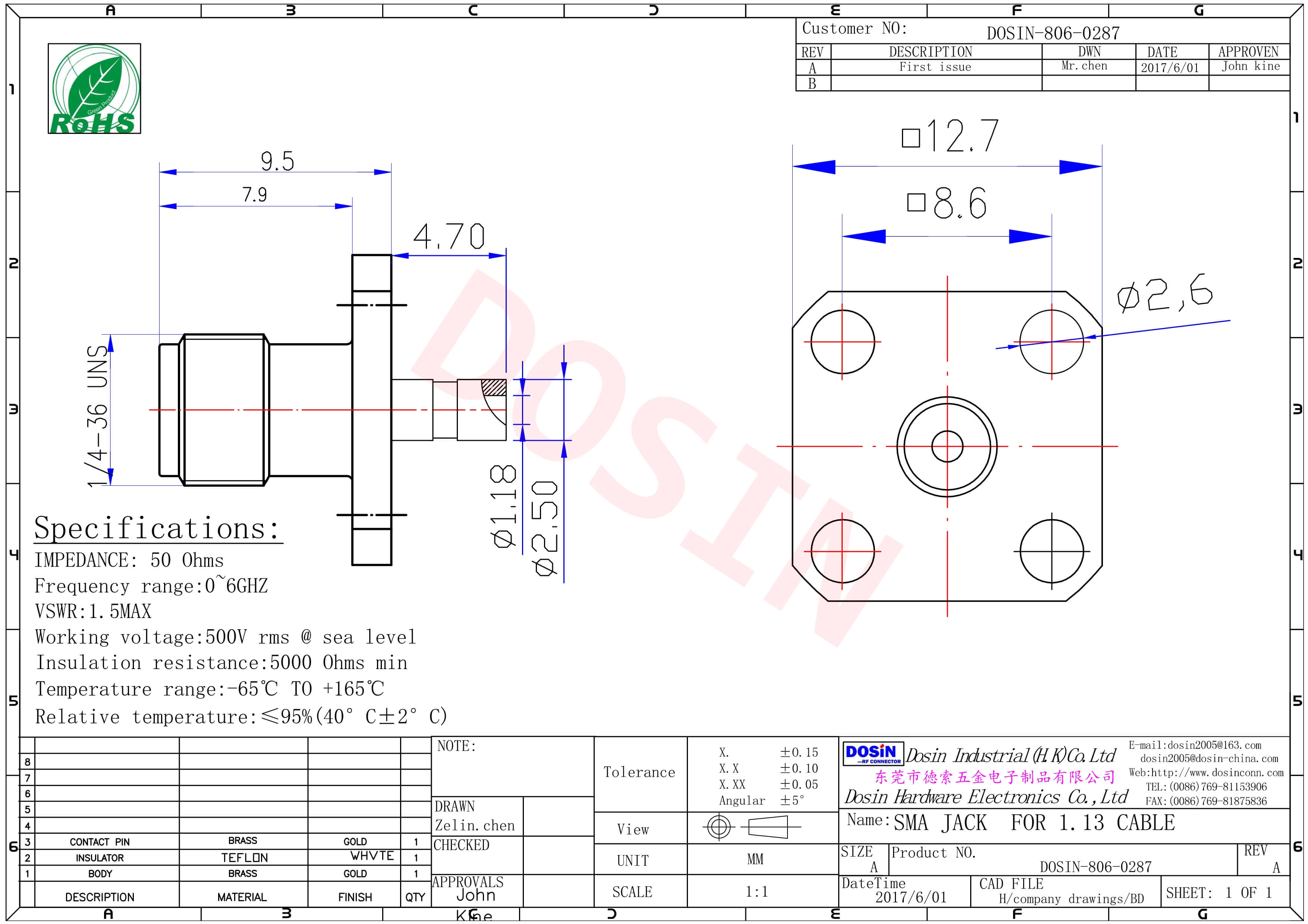 SMA-1.13線母頭接線焊接直式法蘭安裝