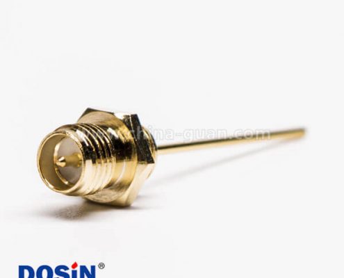 反極SMA母頭穿墻鍍金直式連接器